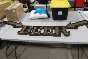 Lot of (6) Metal Lighted Letters 12H  with Letters -, B, E, E, R,