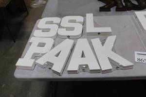 Lot of (7) Primed Canvas Letters White 12H  with Letters S,S,L,P,A,A,K