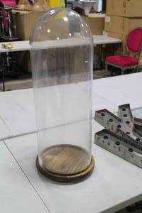 Restoration Hardware Glass Cloche 31Hx12D  with Wood Base