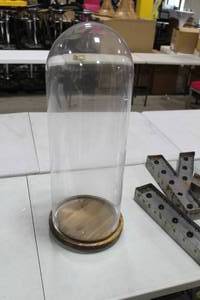 Restoration Hardware Glass Cloche 31Hx12D  with Wood Base
