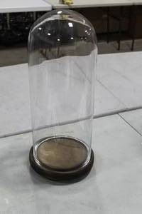 Restoration Hardware Glass Cloche 23Hx10D  with Wood Base