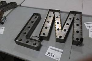 Lot of (2) Metal Lighted Letters 18H  with Letter L and Letter M