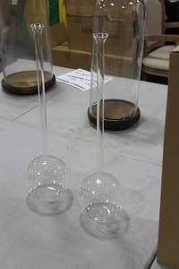 Lot of (2) Accent Dcor Glass Vases Clear 21-12Hx5D (in box)
