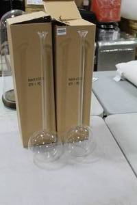Lot of (2) Accent Dcor Glass Vases Clear 21-12Hx5D (in box)