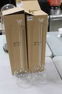 Lot of (2) Accent Dcor Glass Vases Clear 21-12Hx5D (in box)