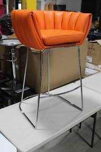 Metal Bar Chair Orange 23Wx21Dx35H