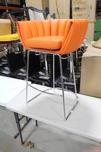Metal Bar Chair Orange 23Wx21Dx35H