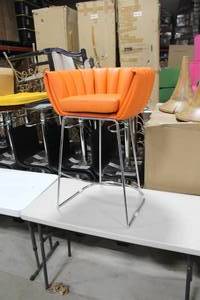 Metal Bar Chair Orange 23Wx21Dx35H