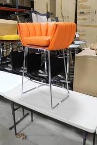 Metal Bar Chair Orange 23Wx21Dx35H