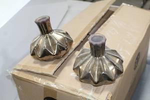 Lot of (2) Accent Dcor Grecian Vases Bronze 5Hx6D (in box)