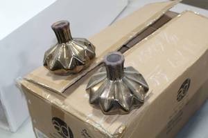 Lot of (2) Accent Dcor Grecian Vases Bronze 5Hx6D (in box)