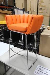 Metal Bar Chair Orange 23Wx21Dx35H
