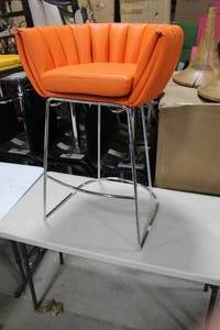 Metal Bar Chair Orange 23Wx21Dx35H
