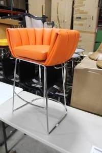 Metal Bar Chair Orange 23Wx21Dx35H