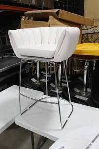 Metal Bar Chair White 23Wx21Dx35H