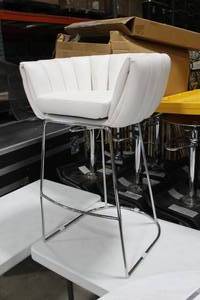 Metal Bar Chair White 23Wx21Dx35H