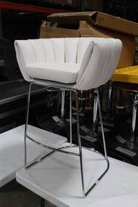 Metal Bar Chair White 23Wx21Dx35H