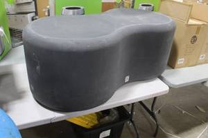 Kul Designs Plastic Patio Ottoman Black 48Lx24Wx18-12H