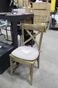 Wood Dining Chair 20Wx19Dx35H  with Tan Pad