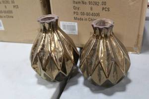 Lot of (4) Accent Dcor Vases Bronze 8Hx6-12D (in box)