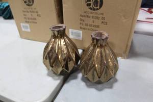 Lot of (4) Accent Dcor Vases Bronze 8Hx6-12D (in box)