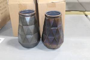 Lot of (6) Accent Dcor Vases GreenBlue 7Hx5D (in box)