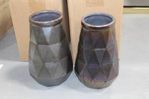 Lot of (6) Accent Dcor Vases GreenBlue 7Hx5D (in box)