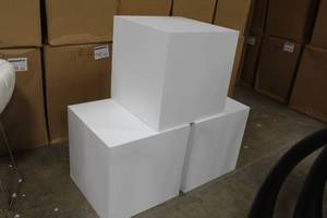 Lot of (3) Cube Displays White 24Lx24Wx24H