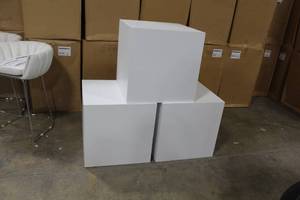 Lot of (3) Cube Displays White 24Lx24Wx24H