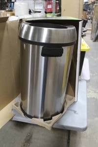 Alpine Commercial Grade Heavy Gauge Stainless Steel Open-Top Trash Can 27-12Hx16D 17-Gallon (in box)
