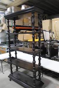 Wood Bookshelf 5-tier 46Lx15-12Wx85H