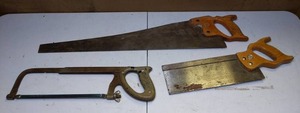 lot 297 image: Hand Saw, Miter Saw & Hacksaw