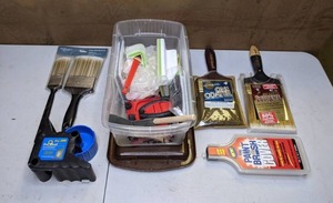 lot 296 image: Painting Supplies Brushes, Brush Cover, Edger, Tape Applicator