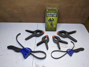 lot 295 image: Spring Clamps, Strap Wrenches & Table Vise