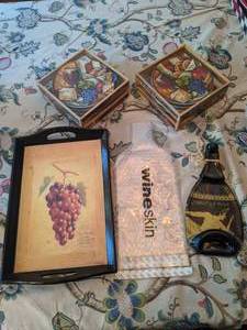 lot 131 image: Cheese Plates, Platters, WineSkin Travel Bag