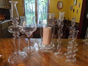 lot 114 image: Lot of Unusual Glass Candle Holders