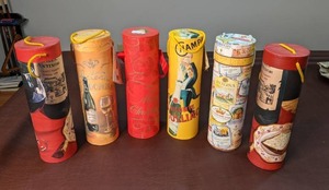 lot 247 image: (6) Round Wine Gift Boxes