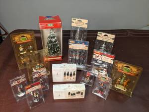 lot 227 image: Lot of Lemax & Dept. 56 Holiday Village Accessories and Figurines