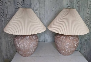 lot 416 image: Pair of Earth Tone Table Lamps