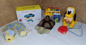 lot 424 image: Kid Stuff Night Light, Little Tikes Bus, Roadster, etc.