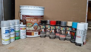 lot 312 image: Lot of Spray Paint and Wood Sealer