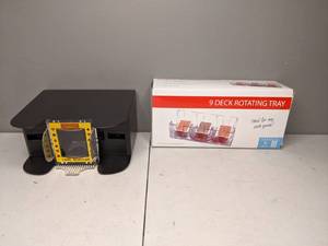 lot 368 image: Card Shuffer and 9 Deck Rotating Playing Card Tray
