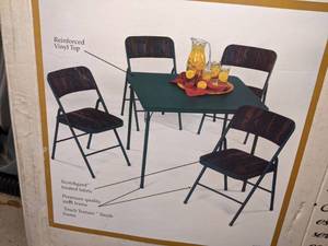 lot 354 image: Deluxe 5 Piece Folding Table and Chair Set