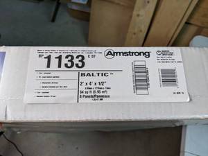 lot 356 image: Armstrong Baltic 24 in. x 48 in. Ceiling Tiles - Pack of (8)