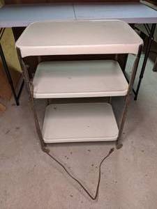 lot 360 image: Three Tier Metal Shelving Unit on Wheels