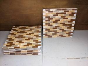 lot 279 image: (10) Hampton Bay Algiers Honey Mosaic Tile Sheets - NEW