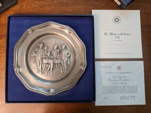 lot 158 image: Franklin Mint The Alliance with France American Revolution Bicentennial Collectible Plate