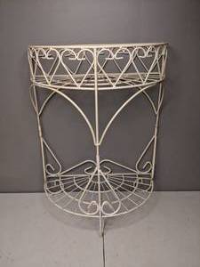lot 398 image: Two Tier Metal Half Moon Plant Stand