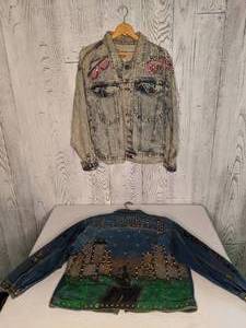 lot 469 image: (2) Custom Bedazzled Jean Jackets