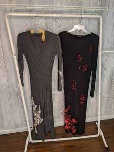 lot 471 image: (2) Long Sleeved Dresses Isabel de Pedro & Dana Buchman